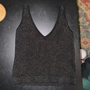 Free people, intimates, black and gold tight top